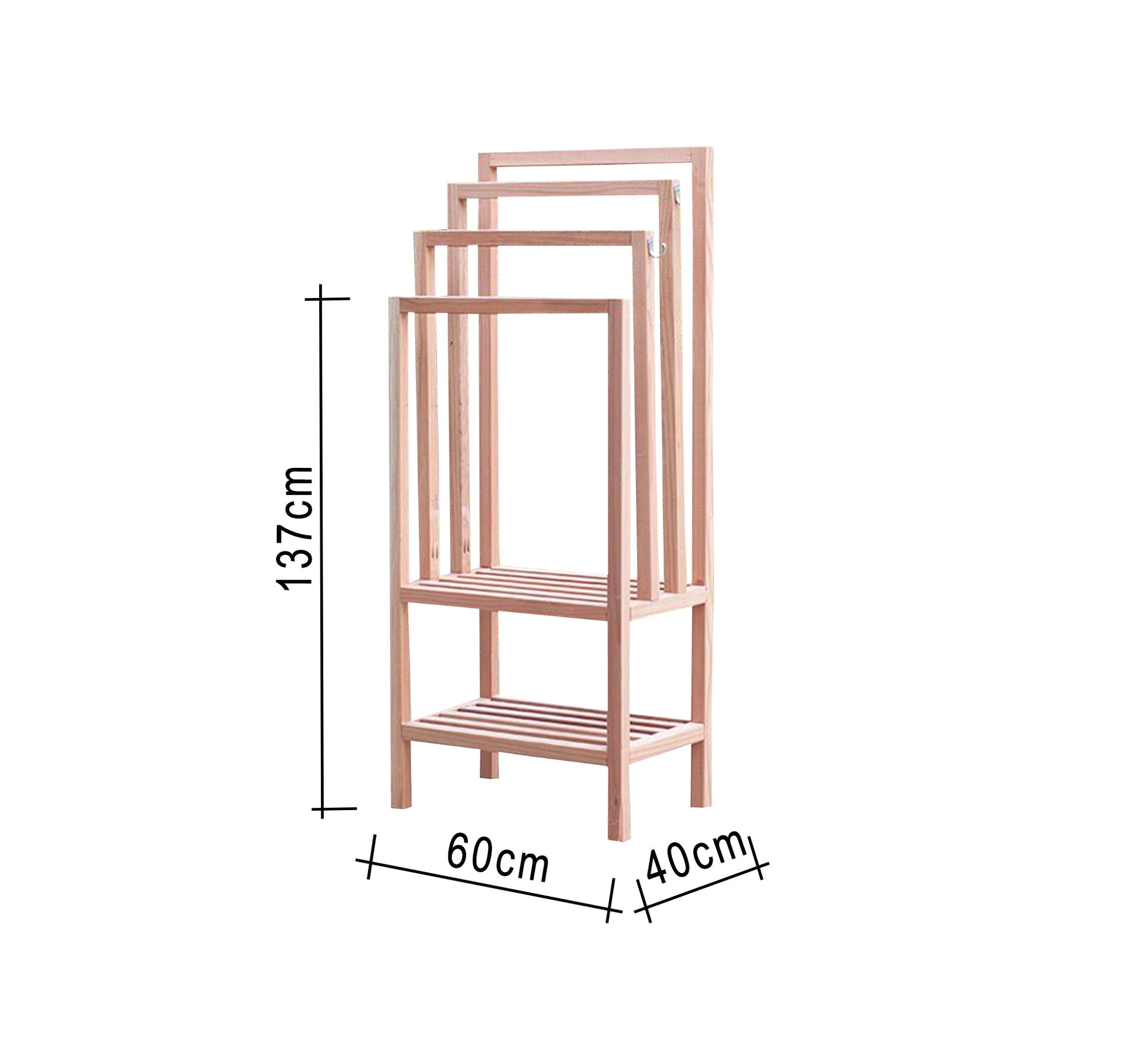 Four - Tier Towel Rack with Two Shelves - Vitrine Furniture - Furniture