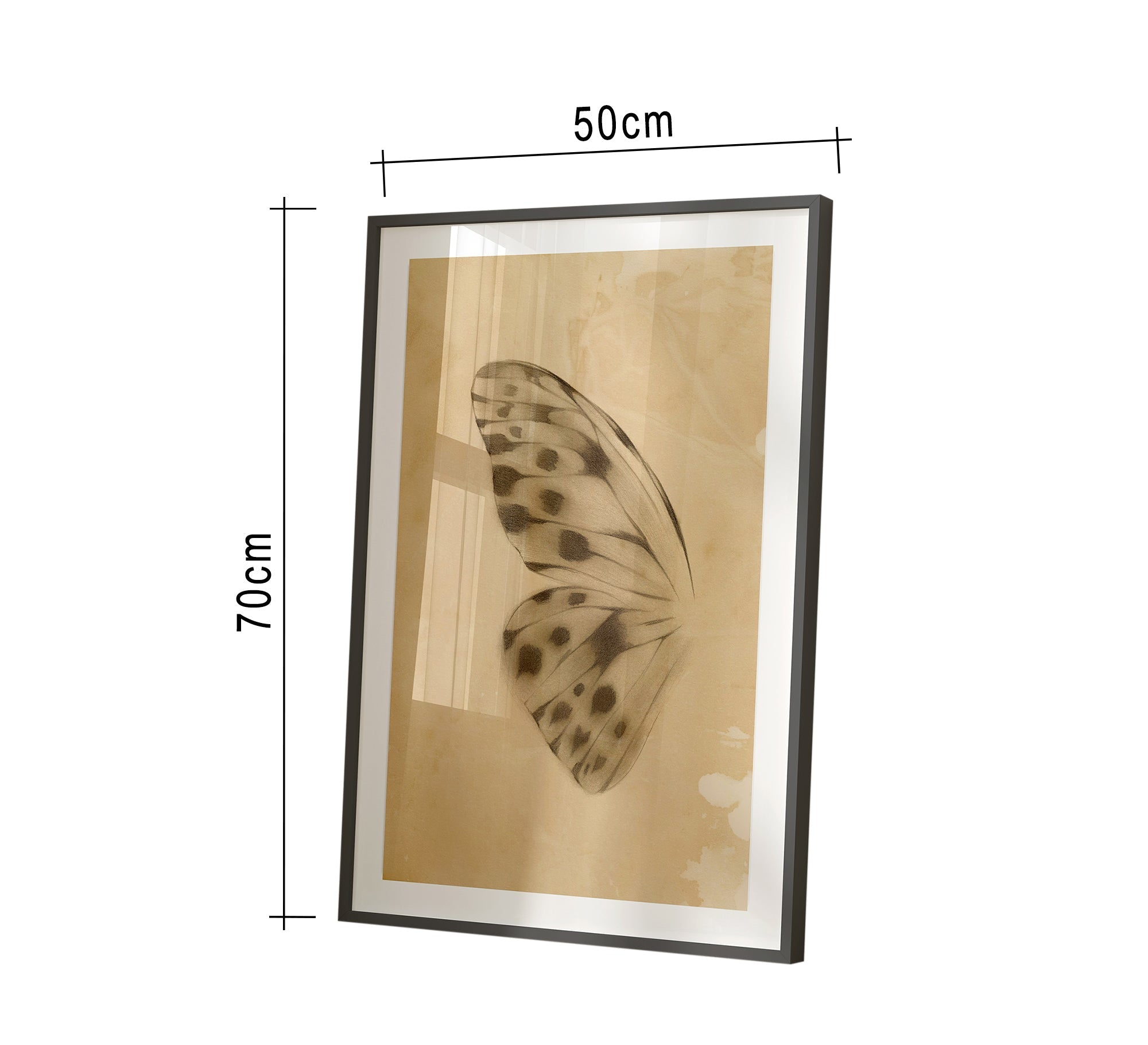 Frame of a butterfly wing with a black frame - Vitrine Furniture - Décor
