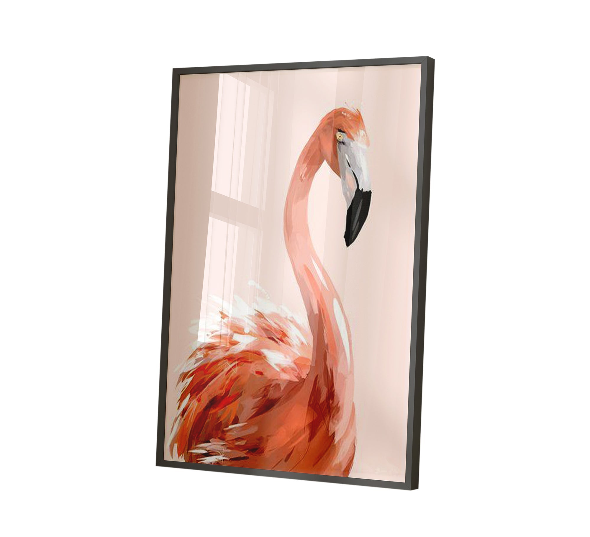 Frame of a flamingo with a black frame - Vitrine Furniture - Décor