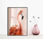 Frame of a flamingo with a black frame - Vitrine Furniture - Décor