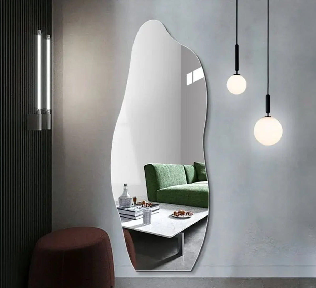 Frameless organic long-length mirror - Vitrine Furniture - Mirrors