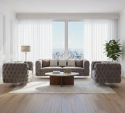 Fully capotain grey living room with golden legs - Vitrine Furniture - Living room sets