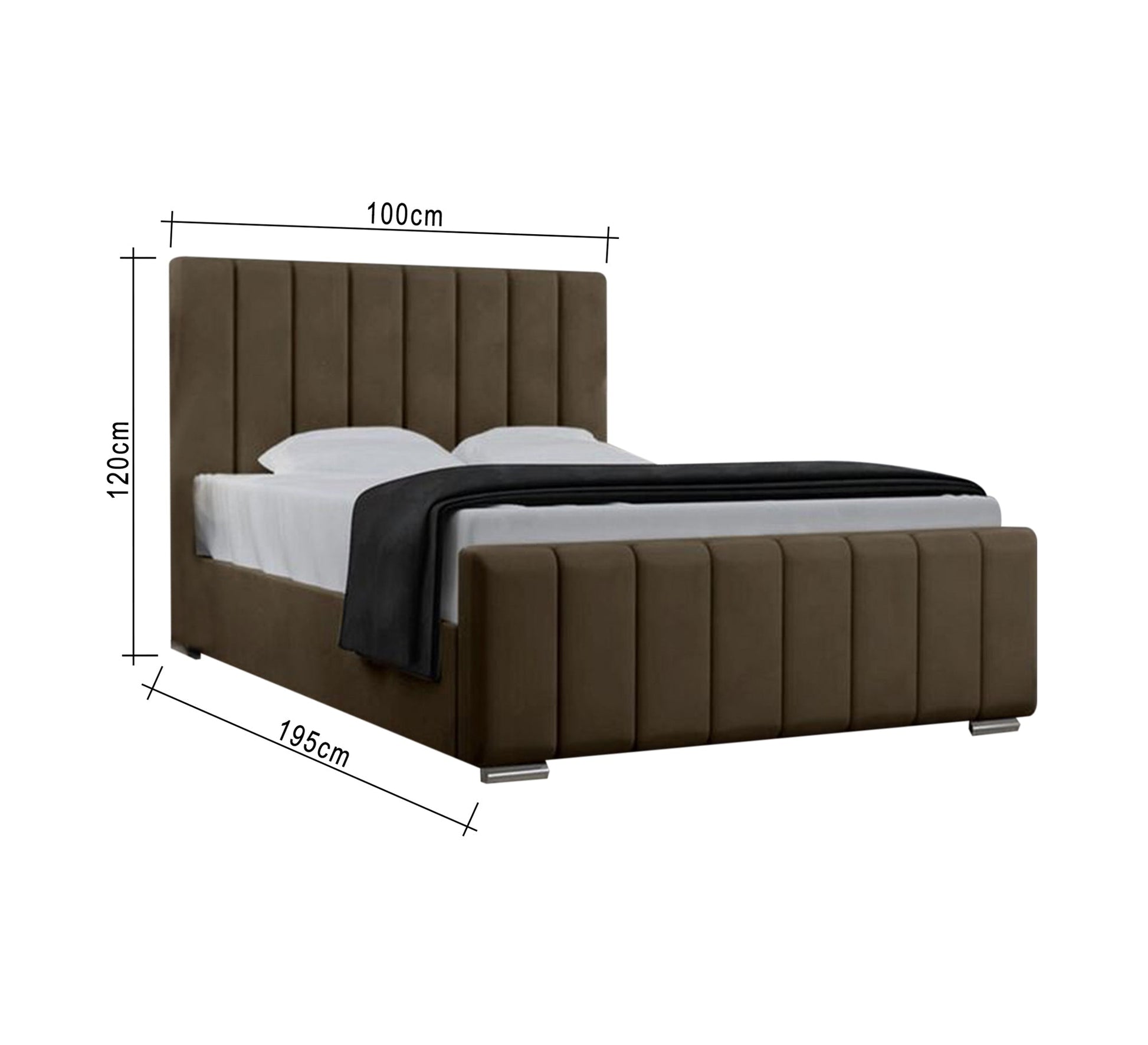Fully padded brown bed with headboards - Vitrine Furniture - Furniture