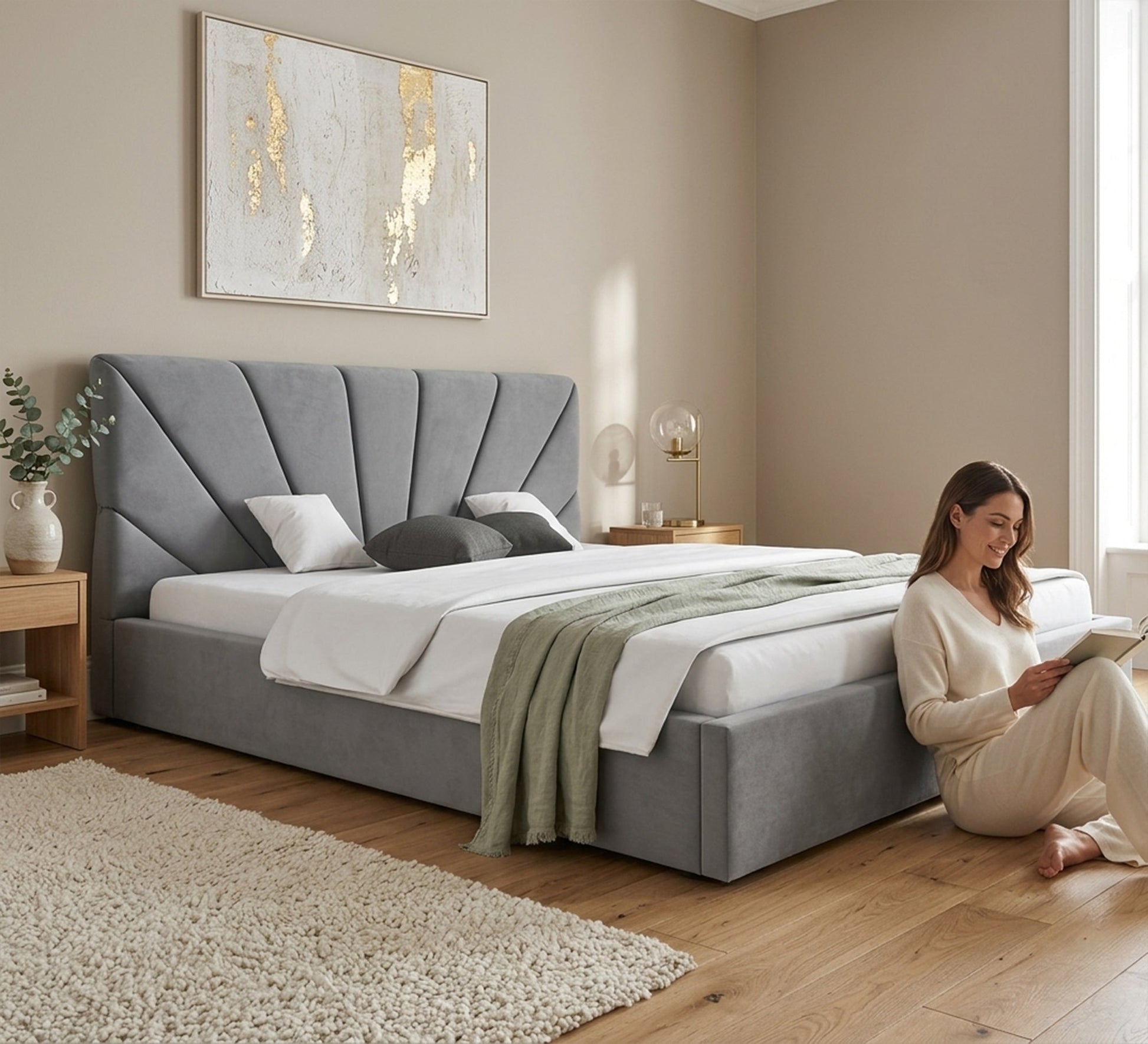 Furnish your chalet with (corner sofa, master bedroom, children's bed, wardrobe, white nightstand) - Vitrine Furniture - Offers