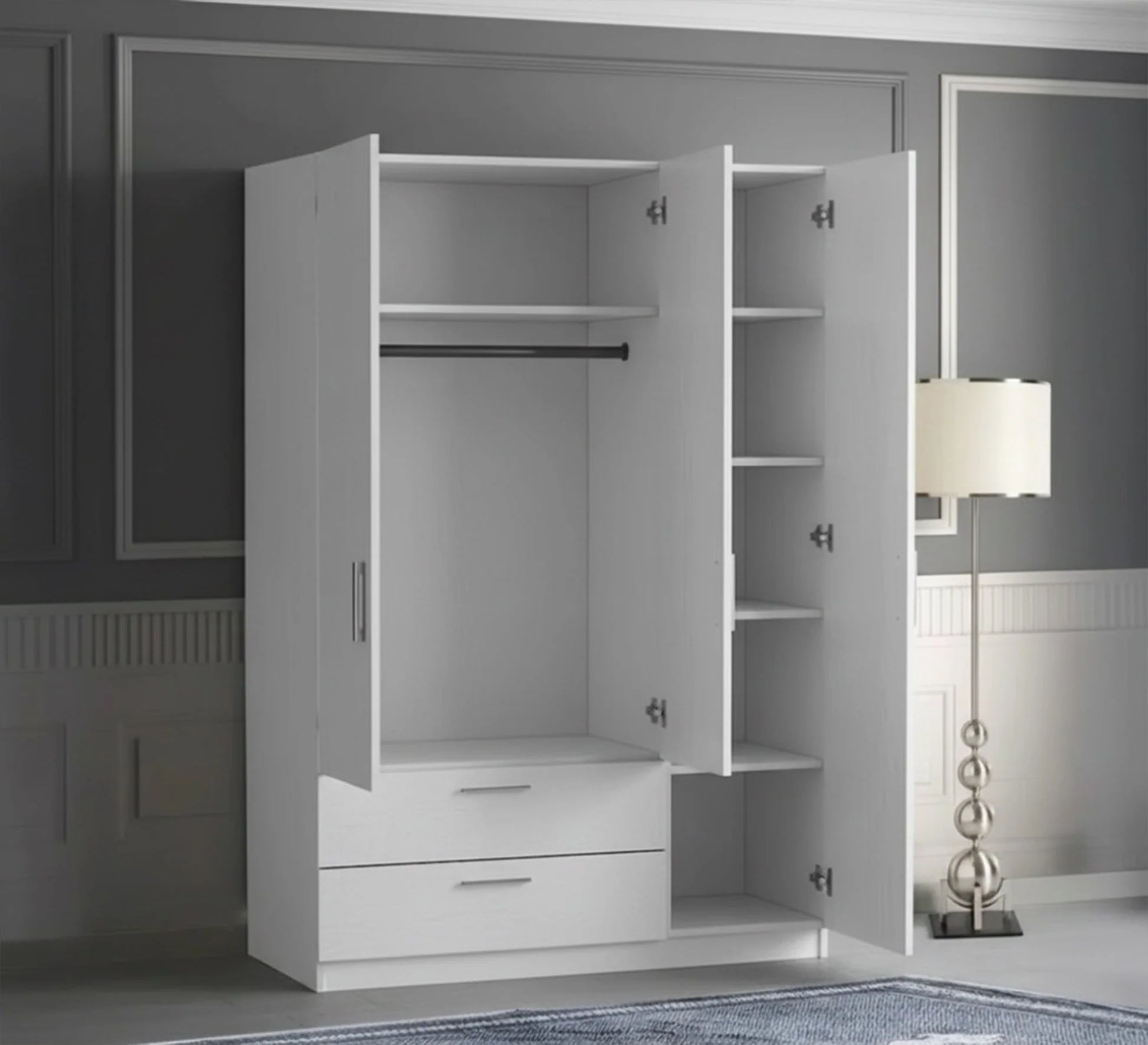 Furnish your chalet with (corner sofa, master bedroom, children's bed, wardrobe, white nightstand) - Vitrine Furniture - Offers