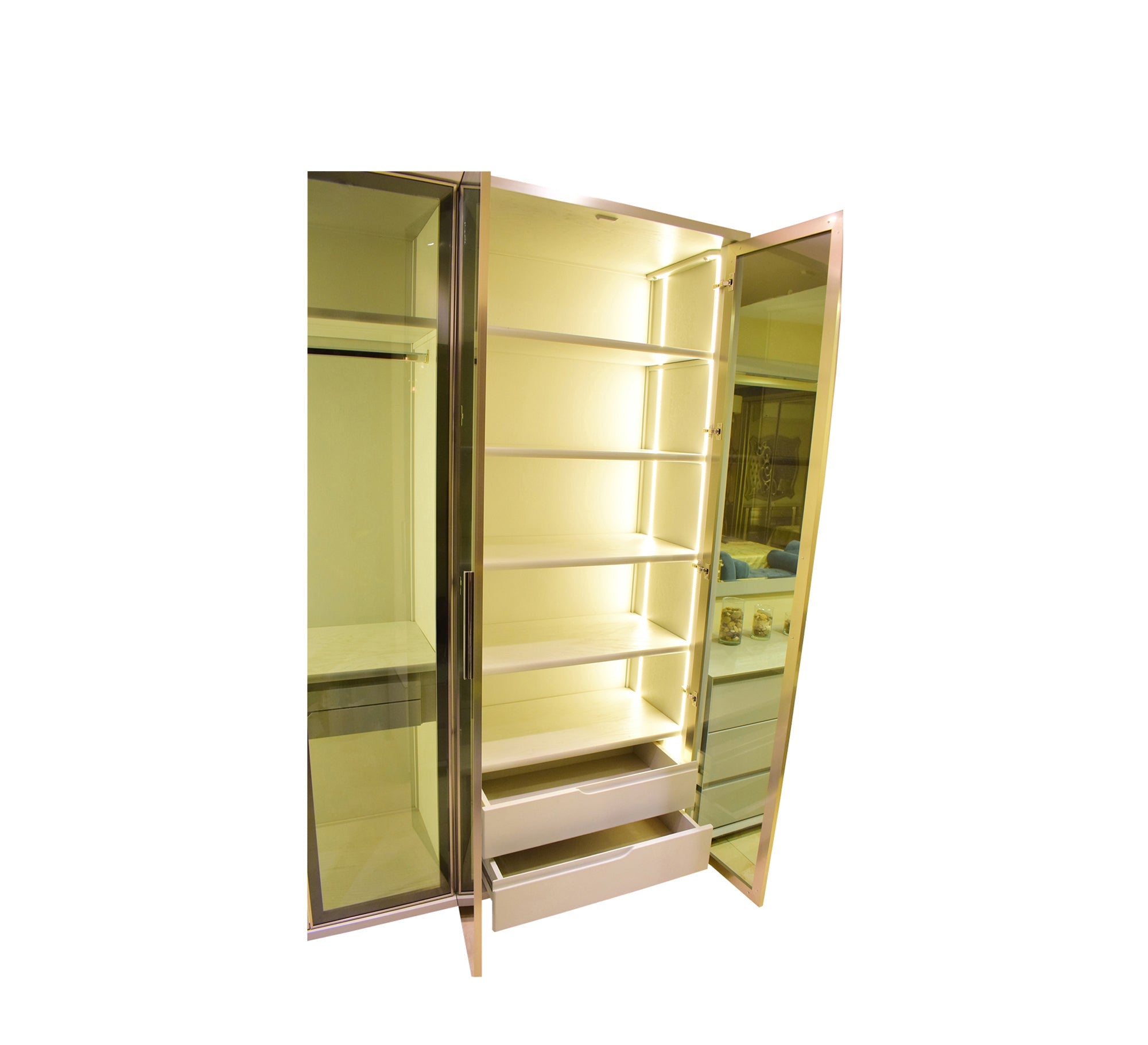 Glass - Door Wardrobe for Master Bedrooms - Vitrine Furniture - 