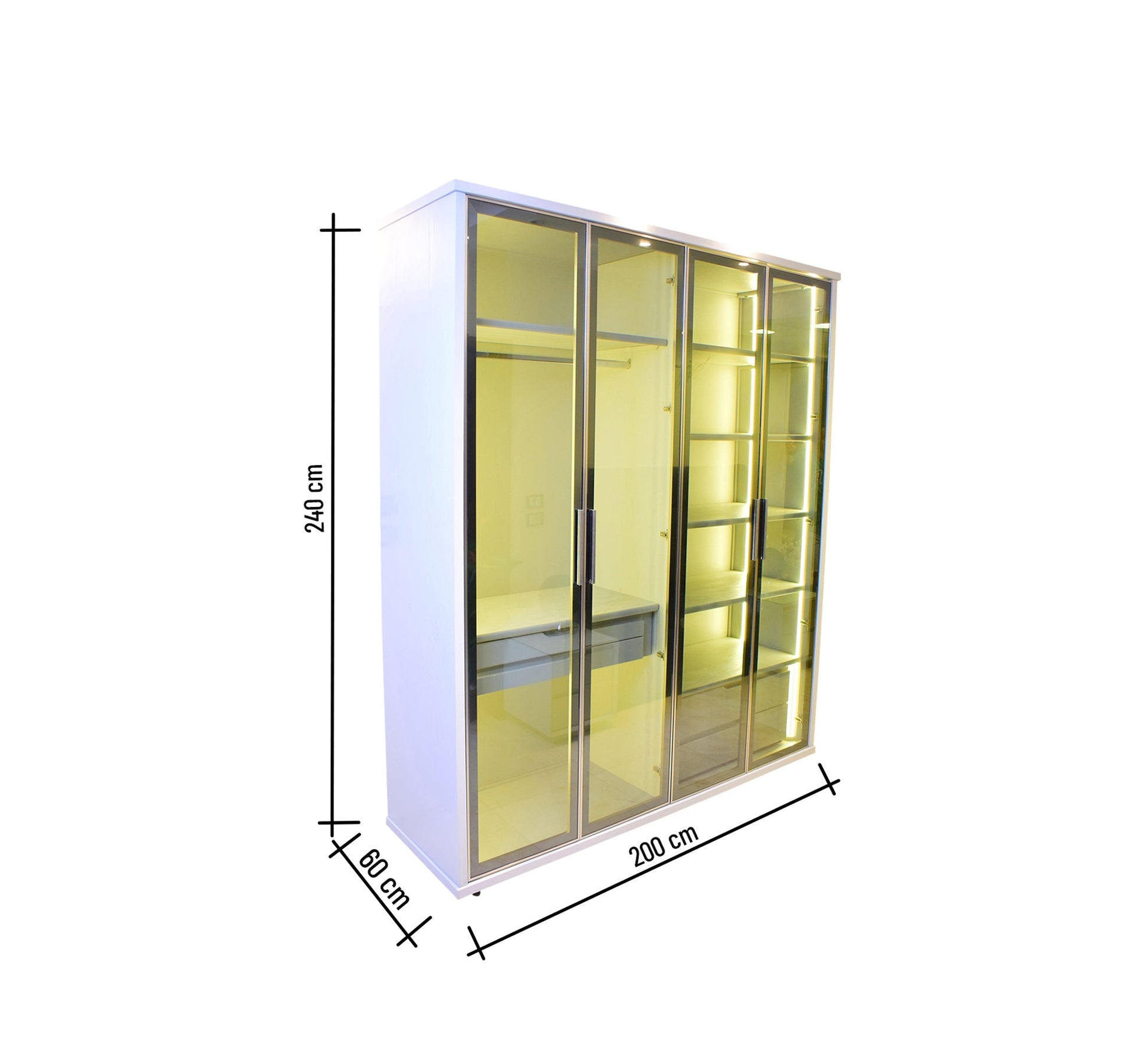 Glass - Door Wardrobe for Master Bedrooms - Vitrine Furniture - 