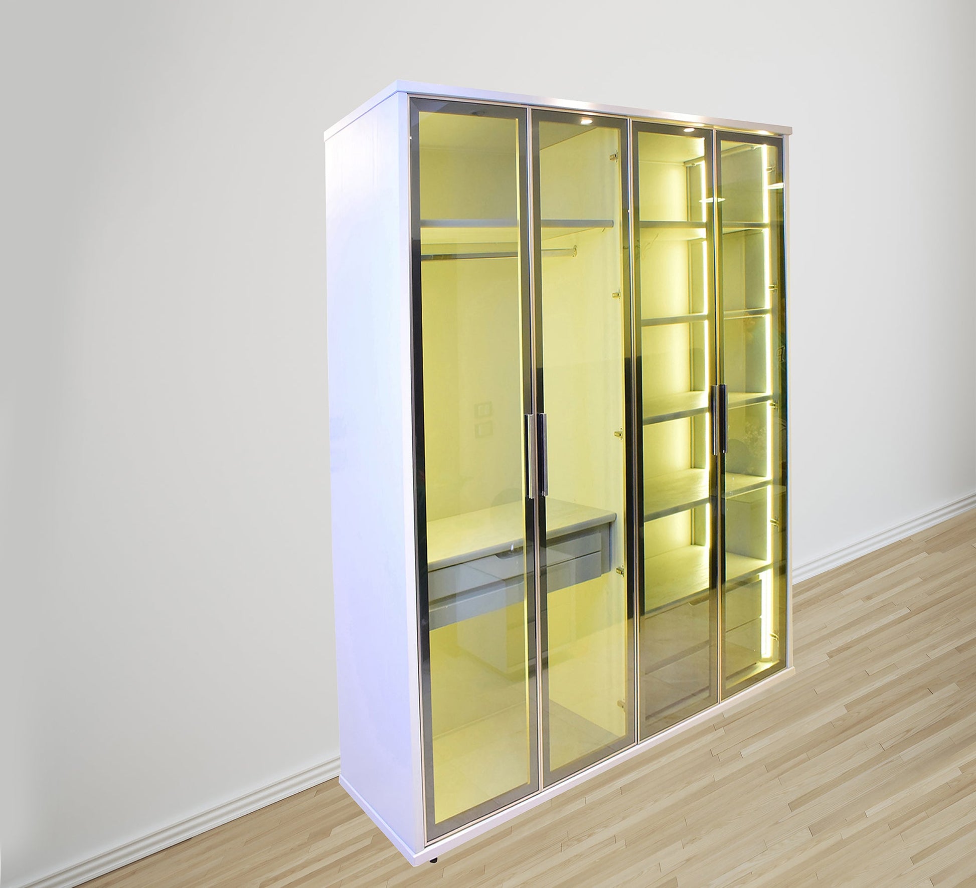 Glass - Door Wardrobe for Master Bedrooms - Vitrine Furniture - 