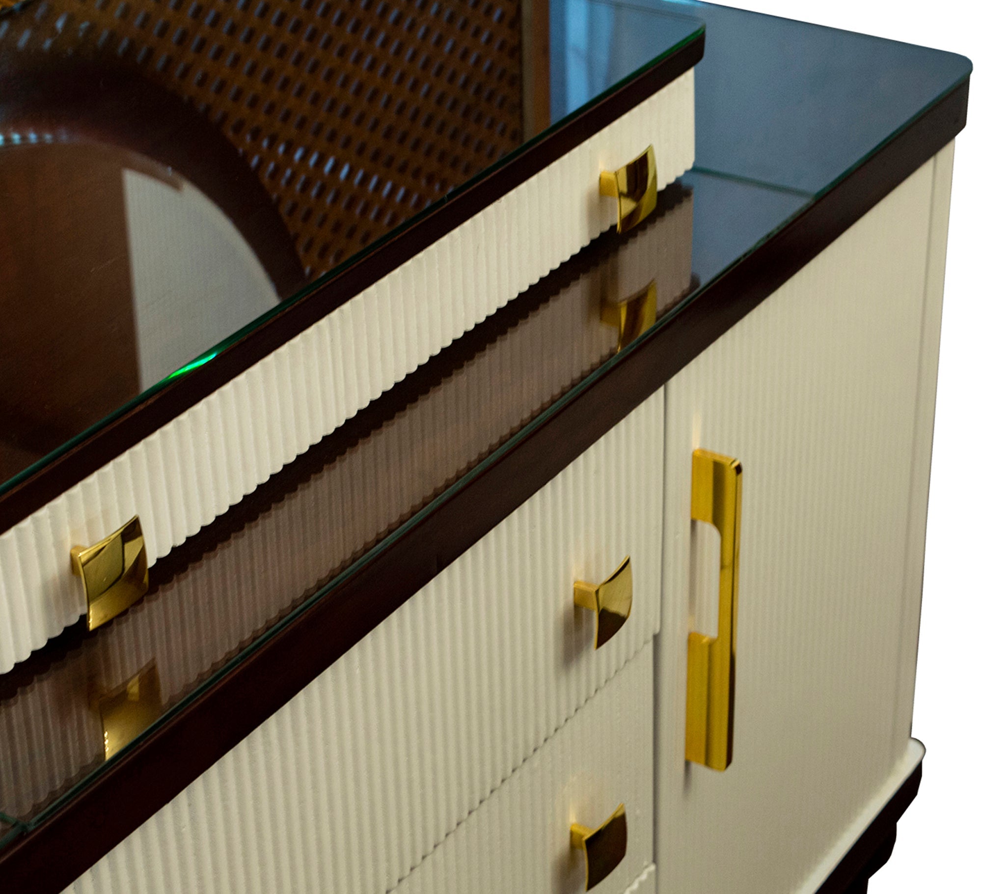 Glory Bedroom: White & Brown Elegance by [Brand Name] - Vitrine Furniture - Bed Sets