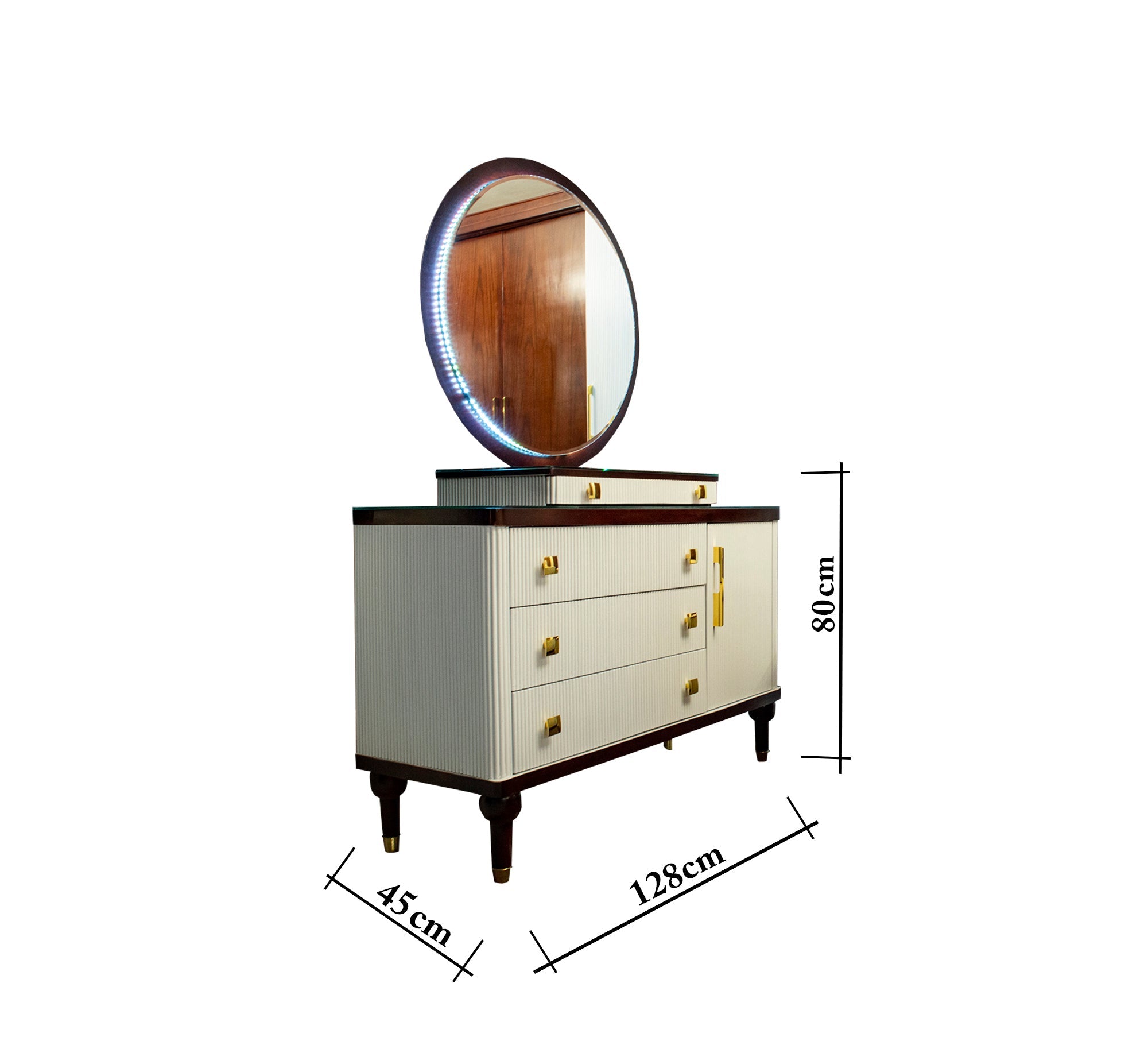 Glory Bedroom: White & Brown Elegance by [Brand Name] - Vitrine Furniture - Bed Sets