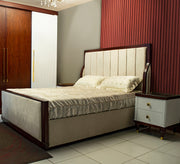 Glory Bedroom: White & Brown Elegance by [Brand Name] - Vitrine Furniture - Bed Sets