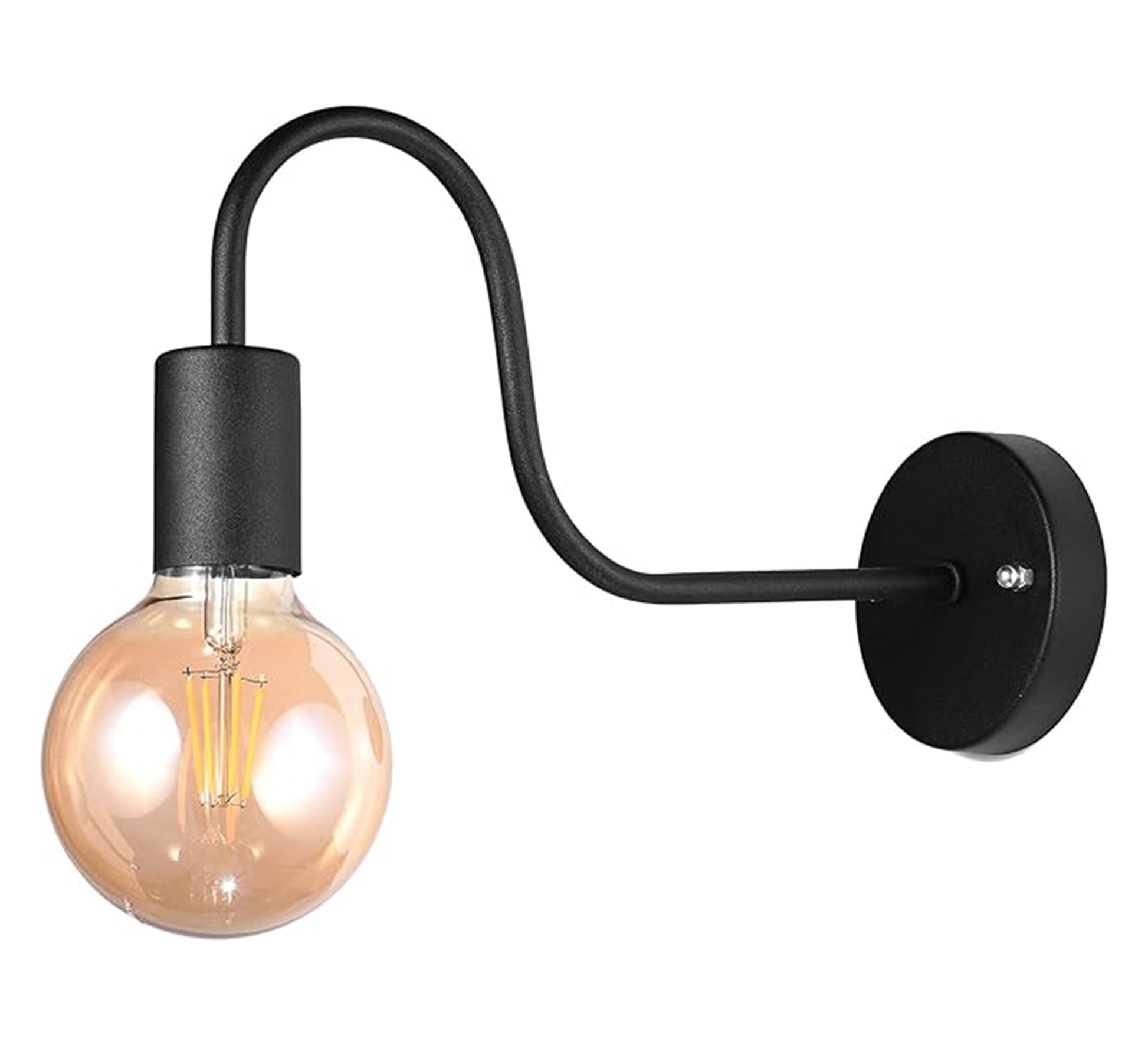 Glossy black gooseneck lampshade - Vitrine Furniture - Lighting