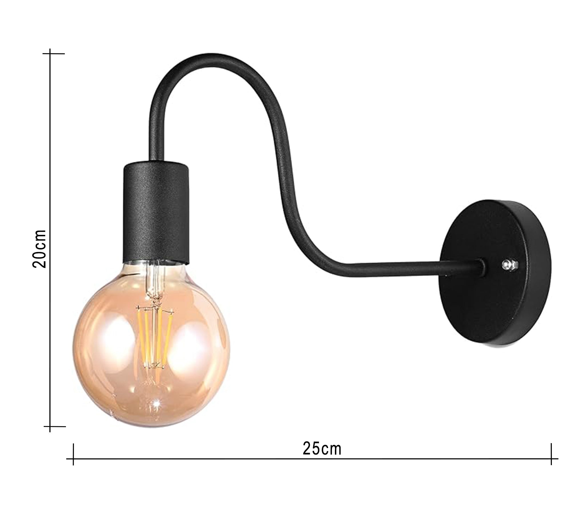 Glossy black gooseneck lampshade - Vitrine Furniture - Lighting