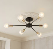 Gold and black semi-flush mount ceiling chandelier - Vitrine Furniture - Ceiling lights