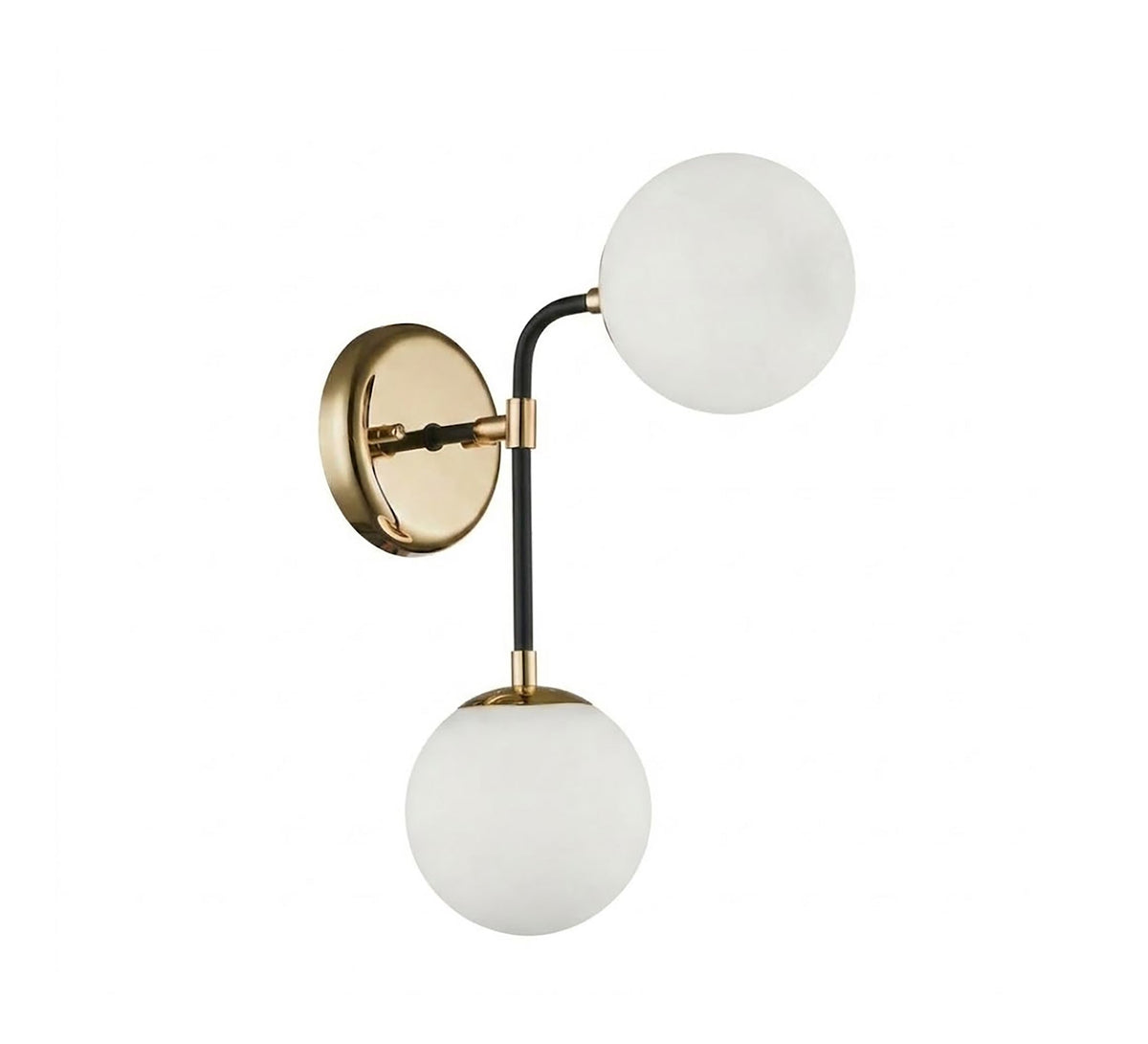 Gold and Black Twin Globe Sconce - Vitrine Furniture - Wall Sconce