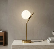 Gold Angled Stem Globe Table Lamp - Vitrine Furniture - Table lamps