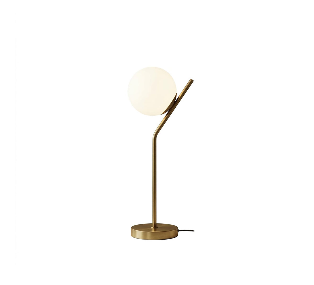 Gold Angled Stem Globe Table Lamp - Vitrine Furniture - Table lamps