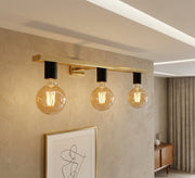 Gold Bar Ceiling Light Black Sockets - Vitrine Furniture - Ceiling lights