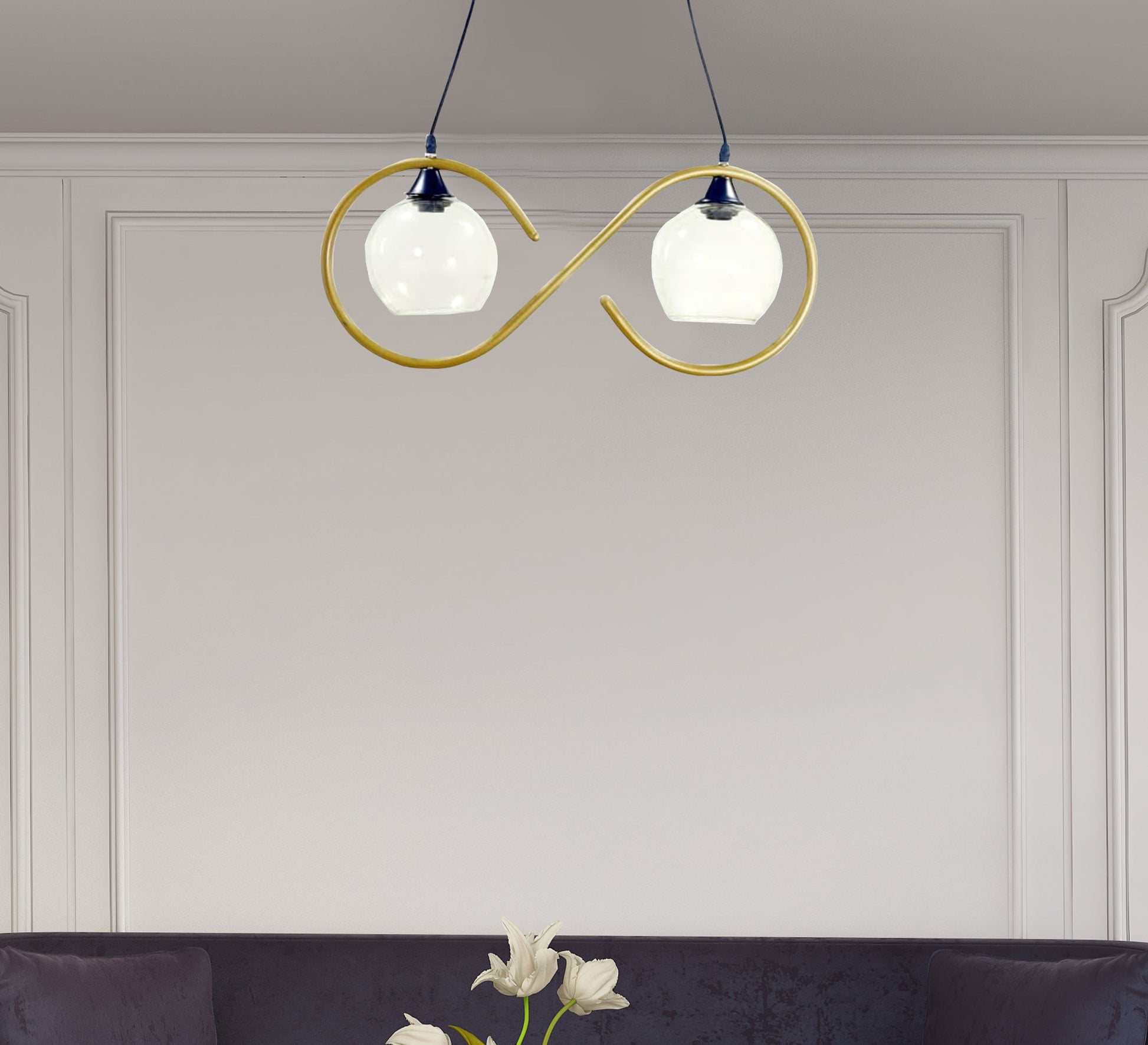 Gold bicycle tire ceiling lamp - Vitrine Furniture - Lighting