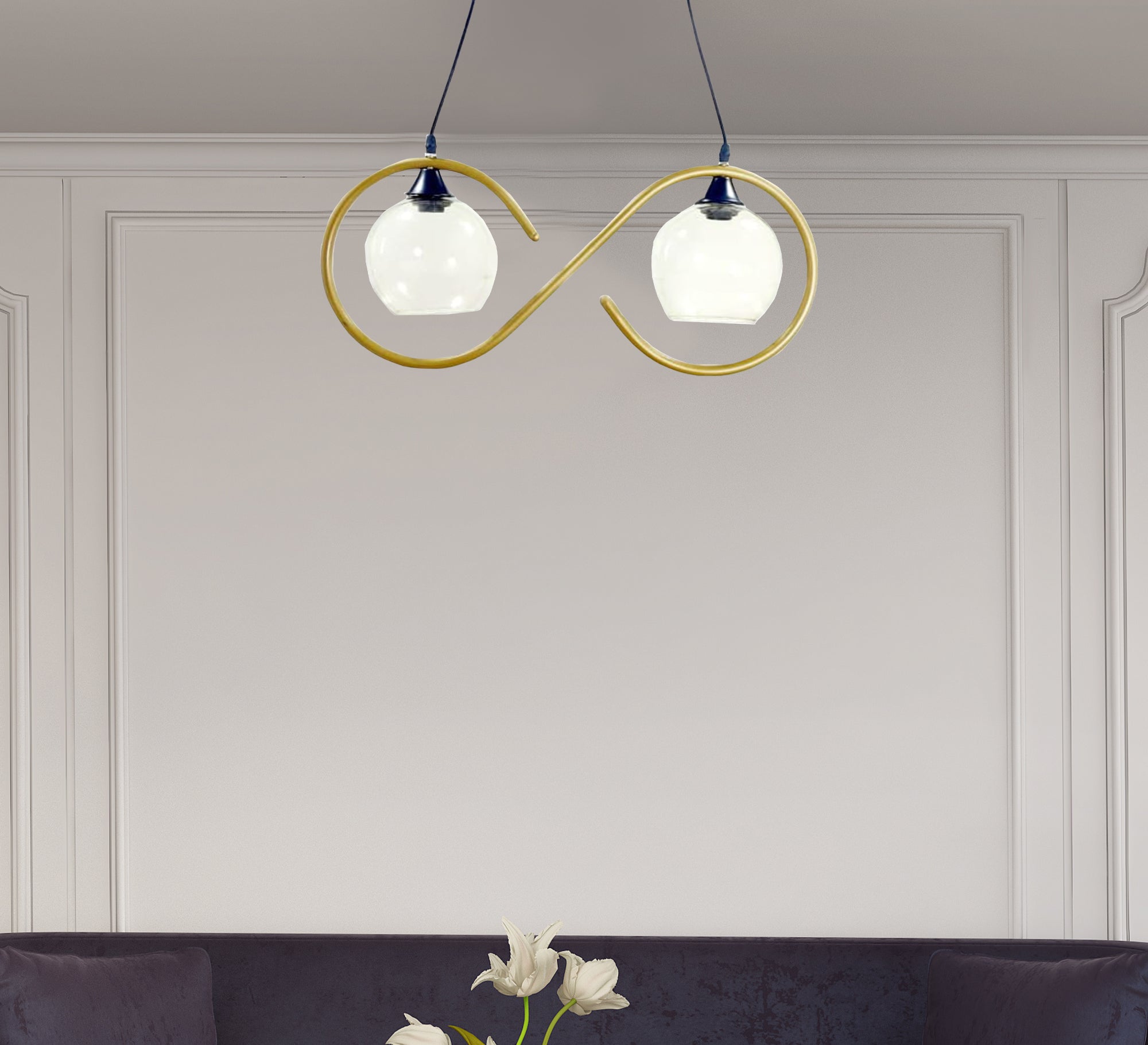 Gold bicycle tire ceiling lamp - Vitrine Furniture - Lighting