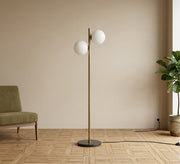 Gold Black Two Globe Floor Lamp - Vitrine Furniture - Floor lamps