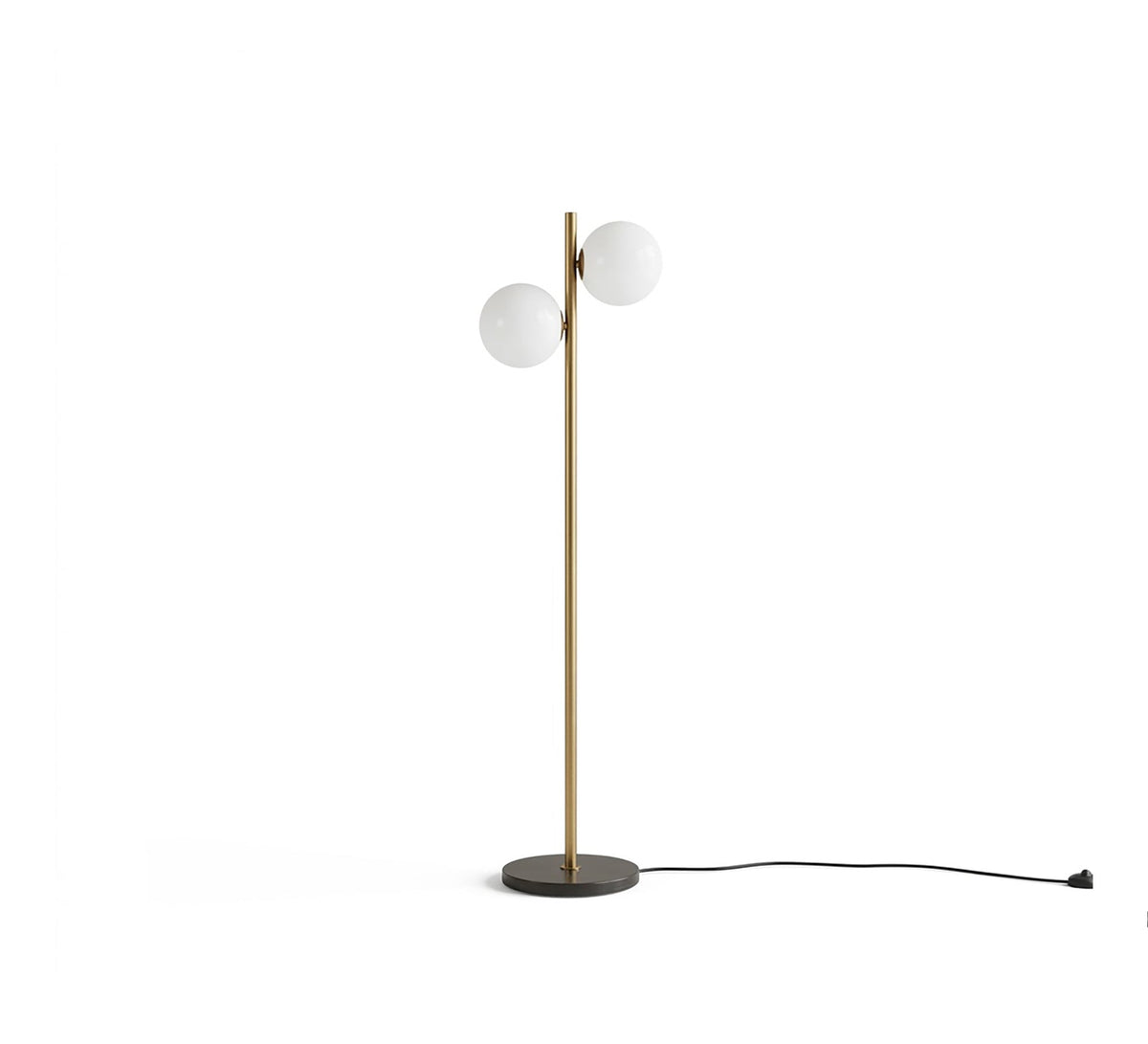 Gold Black Two Globe Floor Lamp - Vitrine Furniture - Floor lamps