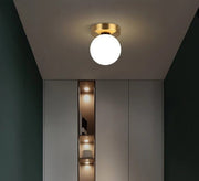 Gold Ceiling Lamp with Spherical Crystal - Vitrine Furniture - Lighting