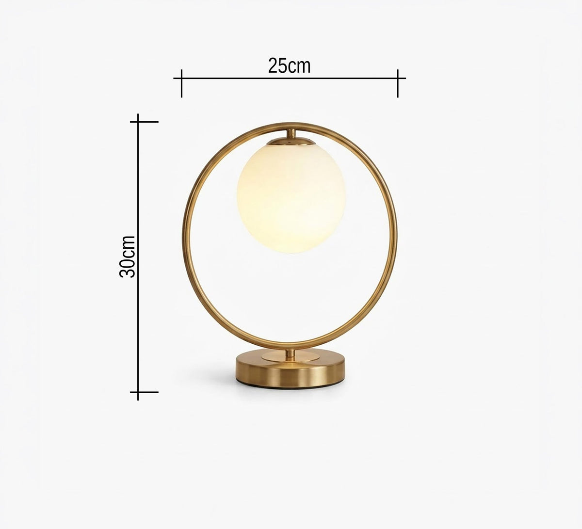 Gold Circle Ring Globe Table Lamp - Vitrine Furniture - Table lamps