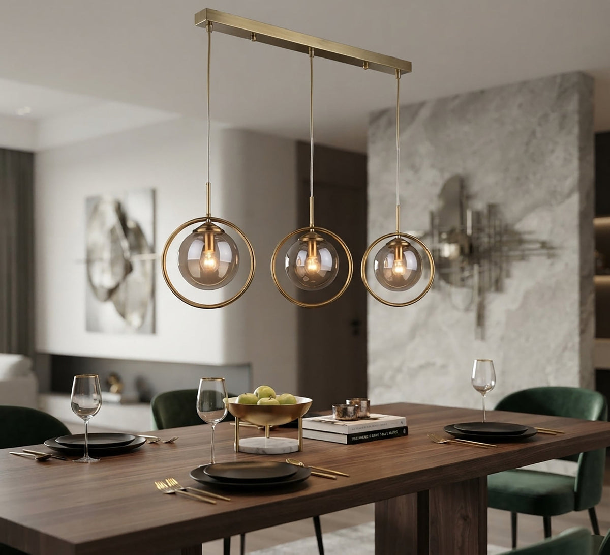 Gold circular lighting radiating luxury and warmth - Vitrine Furniture - Ceiling lights