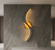 Gold LED Flowing S-Curve Wall Light - Vitrine Furniture - Wall Sconce