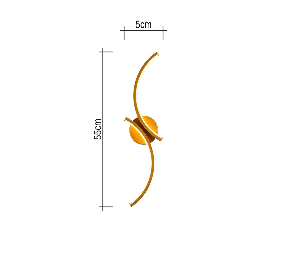 Gold LED Flowing S-Curve Wall Light - Vitrine Furniture - Wall Sconce
