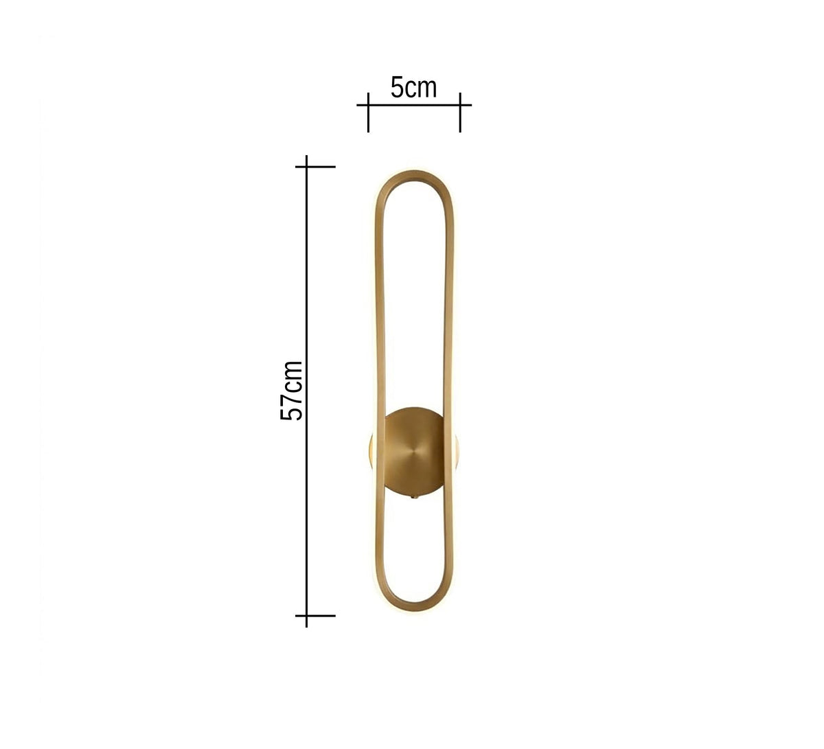 Gold LED Oval Loop Wall Light - Vitrine Furniture - Wall Sconce