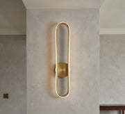Gold LED Oval Loop Wall Light - Vitrine Furniture - Wall Sconce