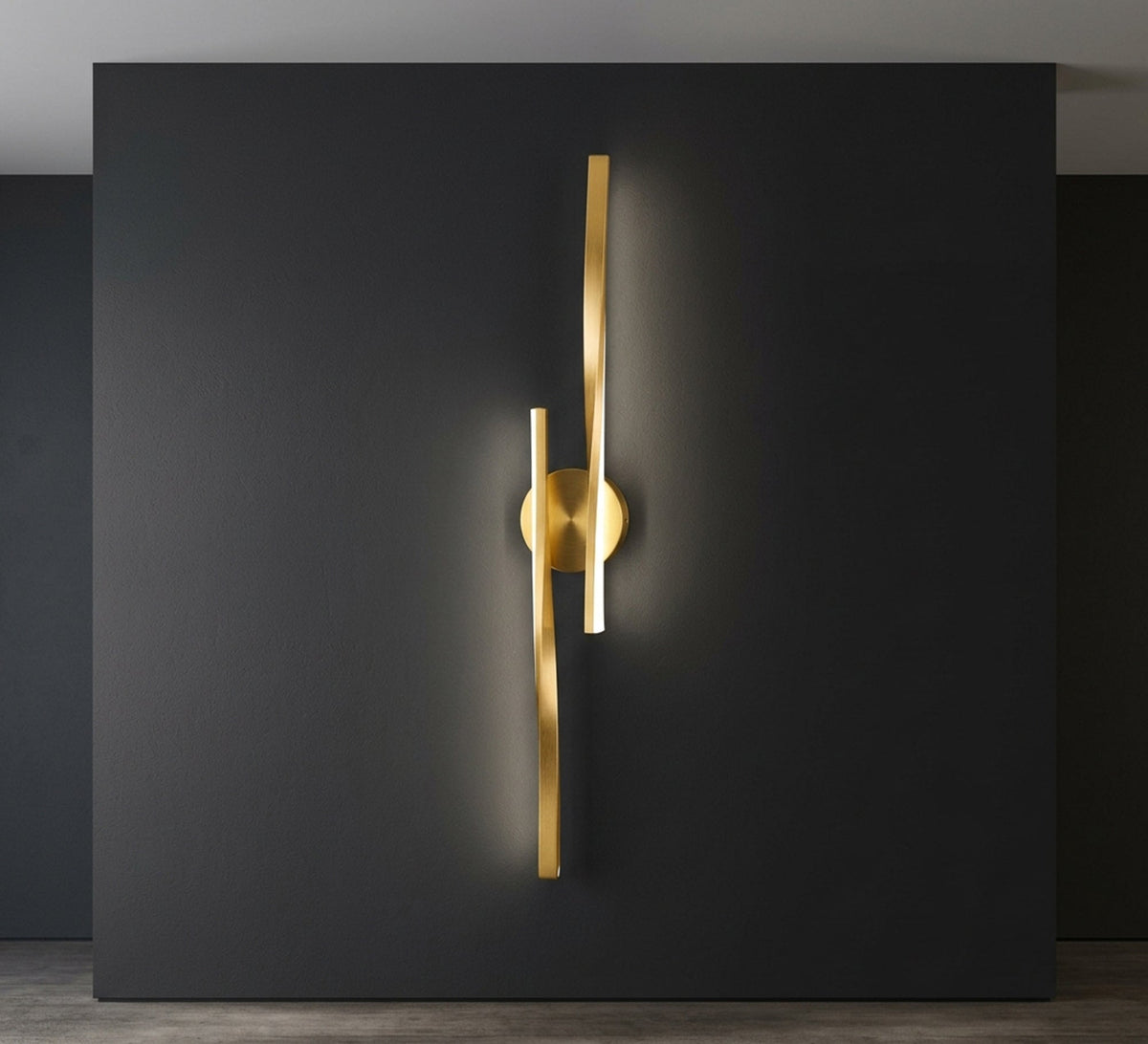 Gold LED Twin Parallel Bars Sconce - Vitrine Furniture - Wall Sconce