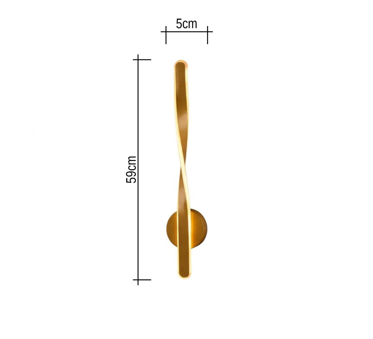 Gold LED Twisted Ribbon Wall Light - Vitrine Furniture - Wall Sconce