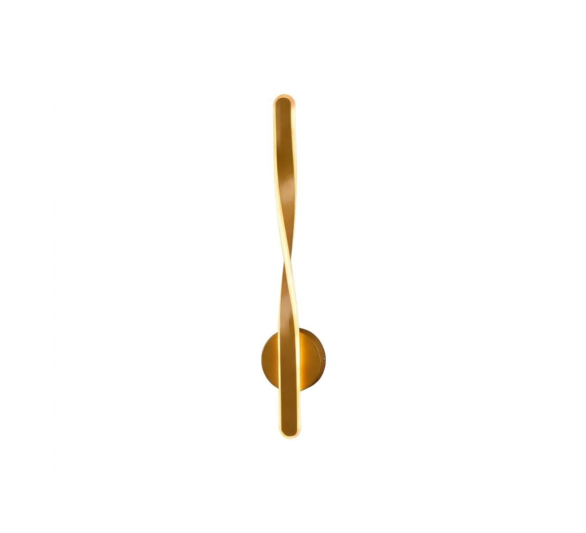 Gold LED Twisted Ribbon Wall Light - Vitrine Furniture - Wall Sconce