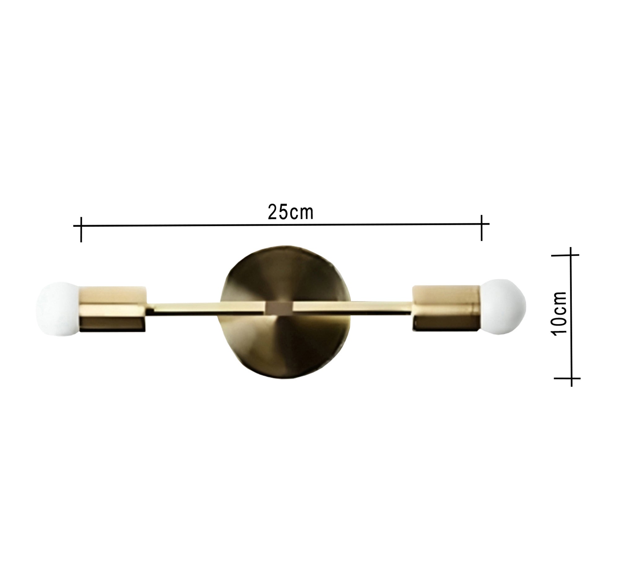 Gold metal ablique 2 bulbs - Vitrine Furniture - Lighting