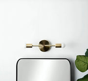 Gold metal ablique 2 bulbs - Vitrine Furniture - Lighting