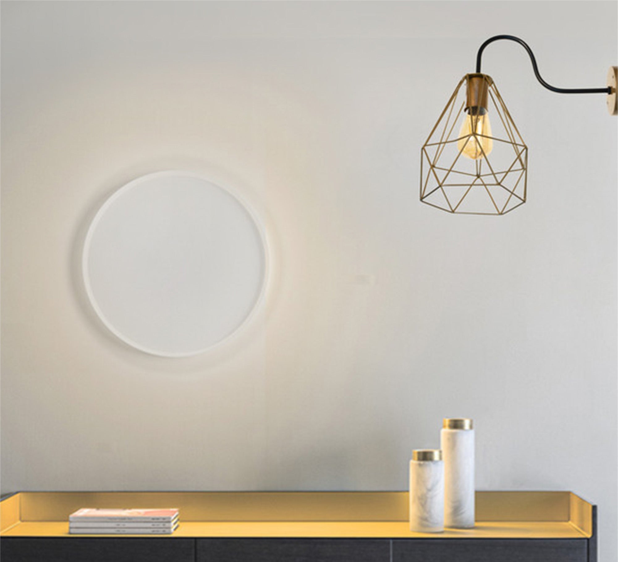 Gold metal cage wall lamp - Vitrine Furniture - Lighting