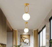 Gold Oval Link Globe Ceiling Light - Vitrine Furniture - Ceiling lights