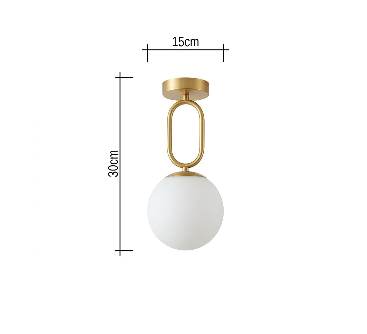 Gold Oval Link Globe Ceiling Light - Vitrine Furniture - Ceiling lights