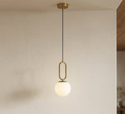 Gold Oval Link Pendant with Globe - Vitrine Furniture - Ceiling lights
