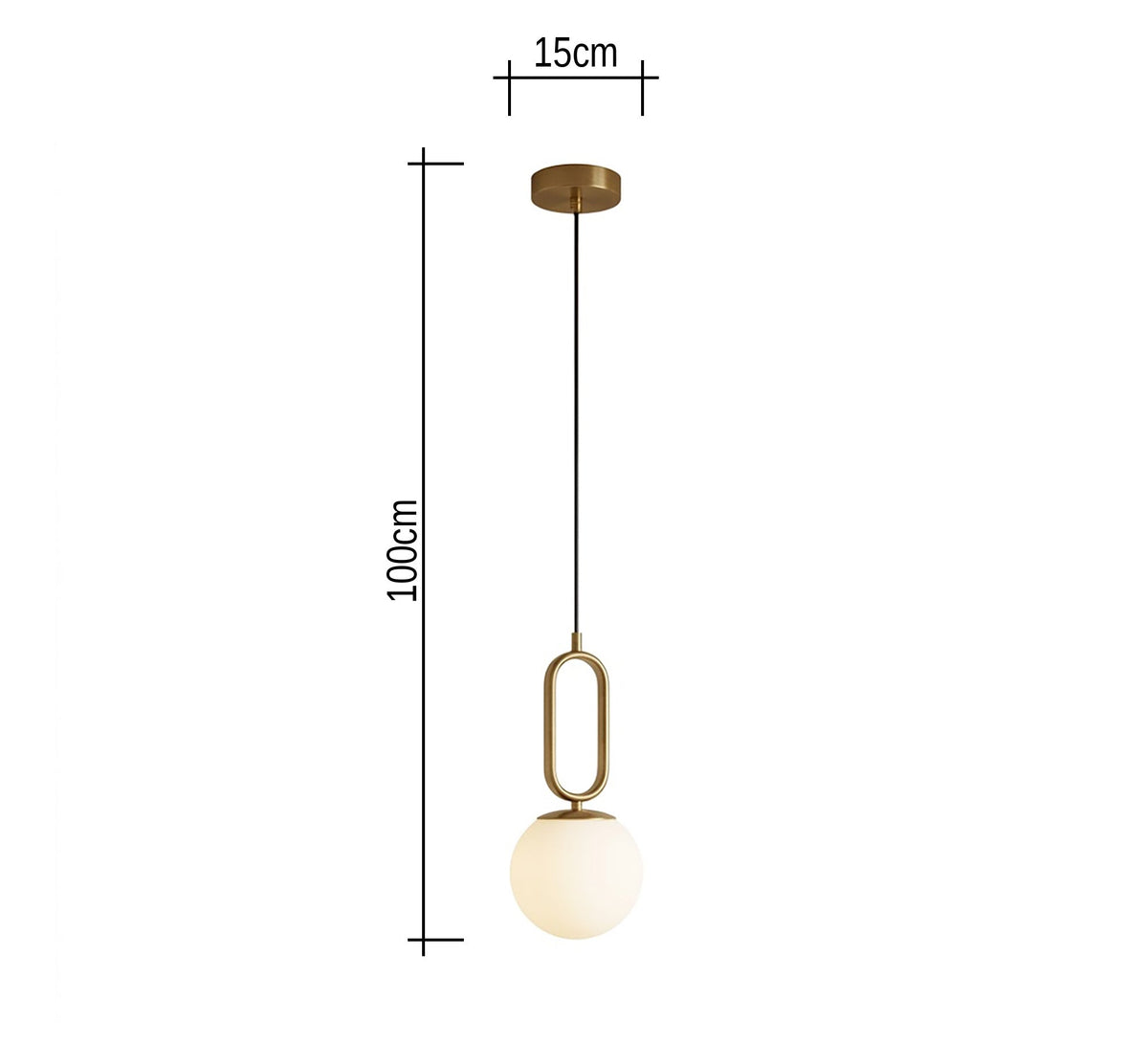 Gold Oval Link Pendant with Globe - Vitrine Furniture - Ceiling lights