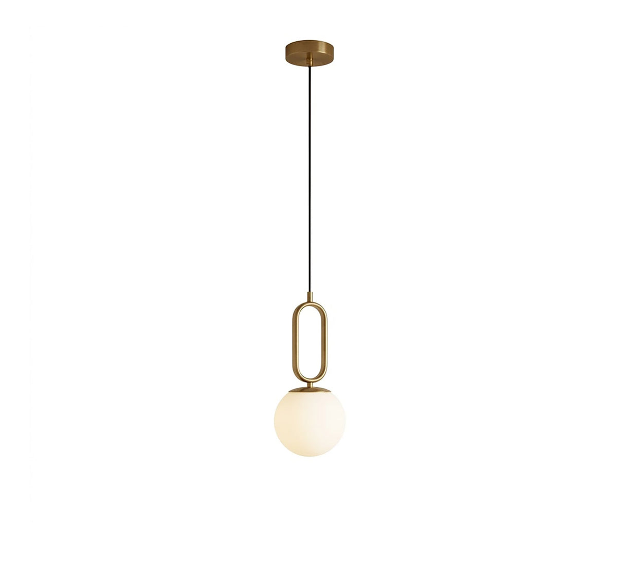 Gold Oval Link Pendant with Globe - Vitrine Furniture - Ceiling lights