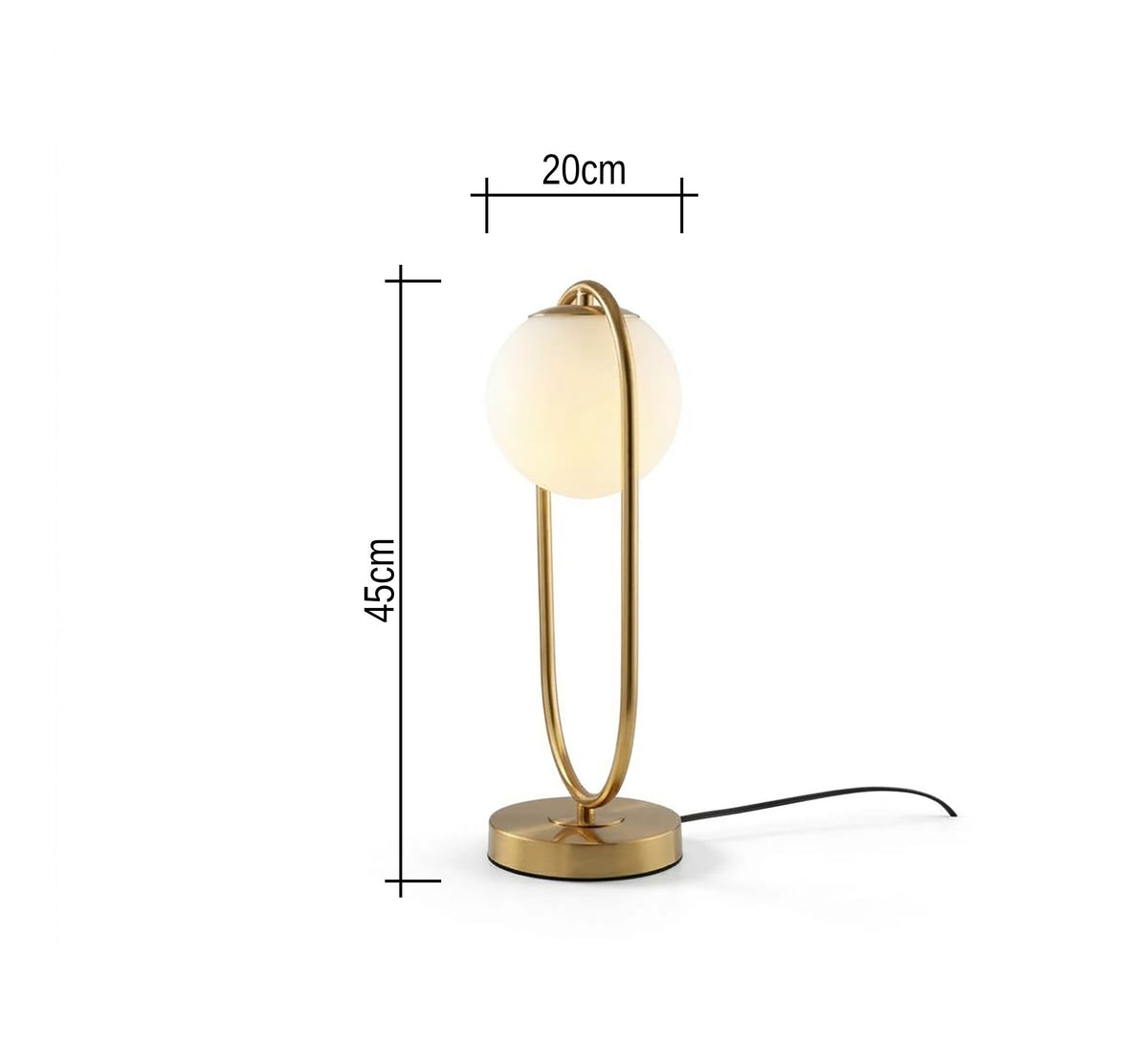 Gold Oval Loop Globe Table Lamp - Vitrine Furniture - Table lamps