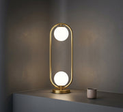 Gold Oval Twin Globe Table Lamp - Vitrine Furniture - Table lamps