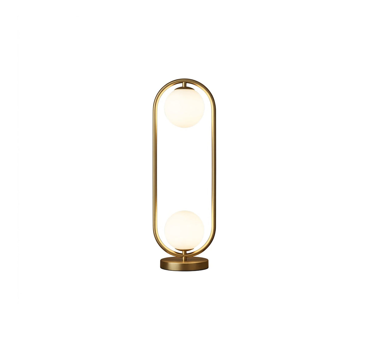 Gold Oval Twin Globe Table Lamp - Vitrine Furniture - Table lamps