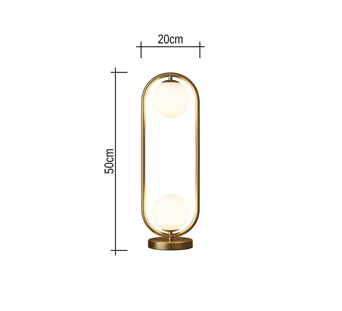 Gold Oval Twin Globe Table Lamp - Vitrine Furniture - Table lamps