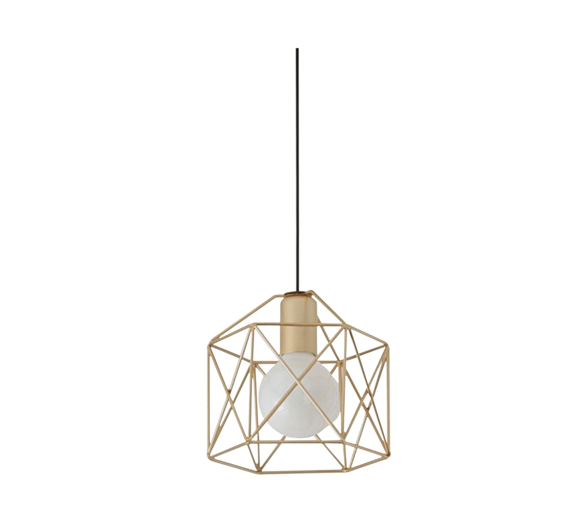 Gold Plated Hollow Cage Pendant - Vitrine Furniture - Lighting