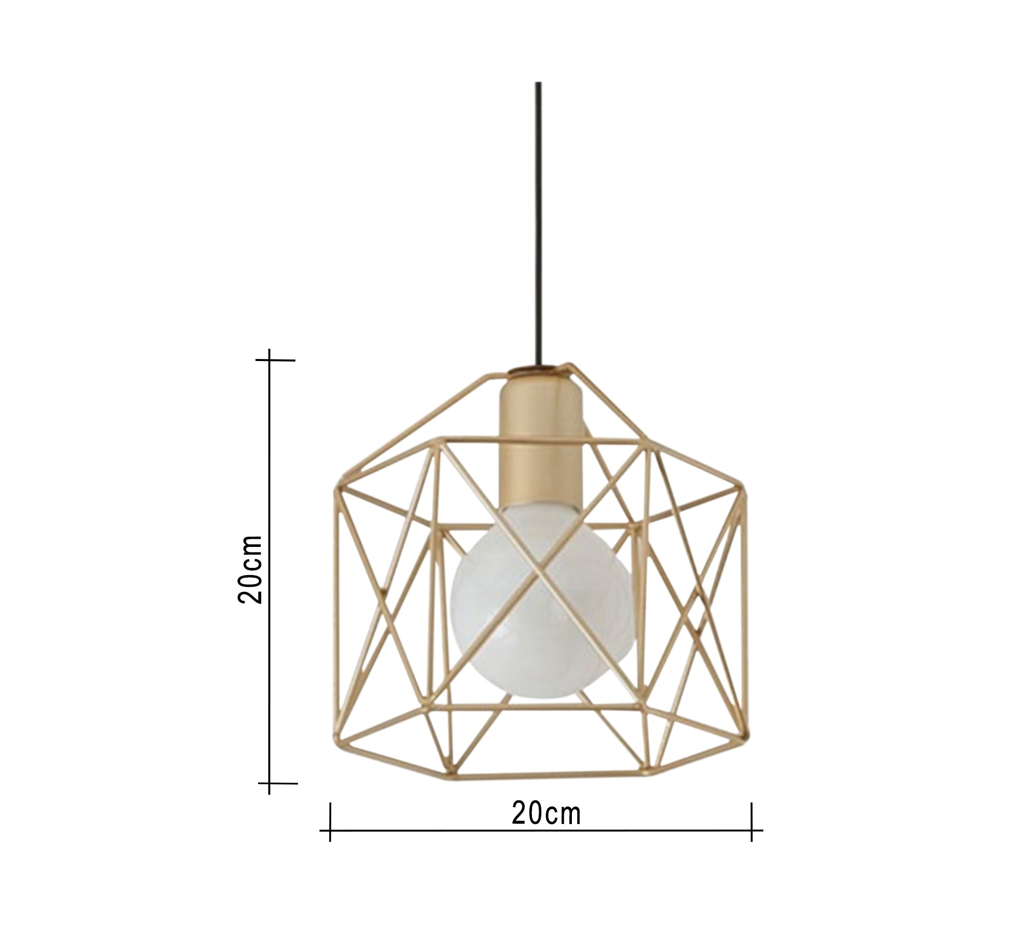 Gold Plated Hollow Cage Pendant - Vitrine Furniture - Lighting